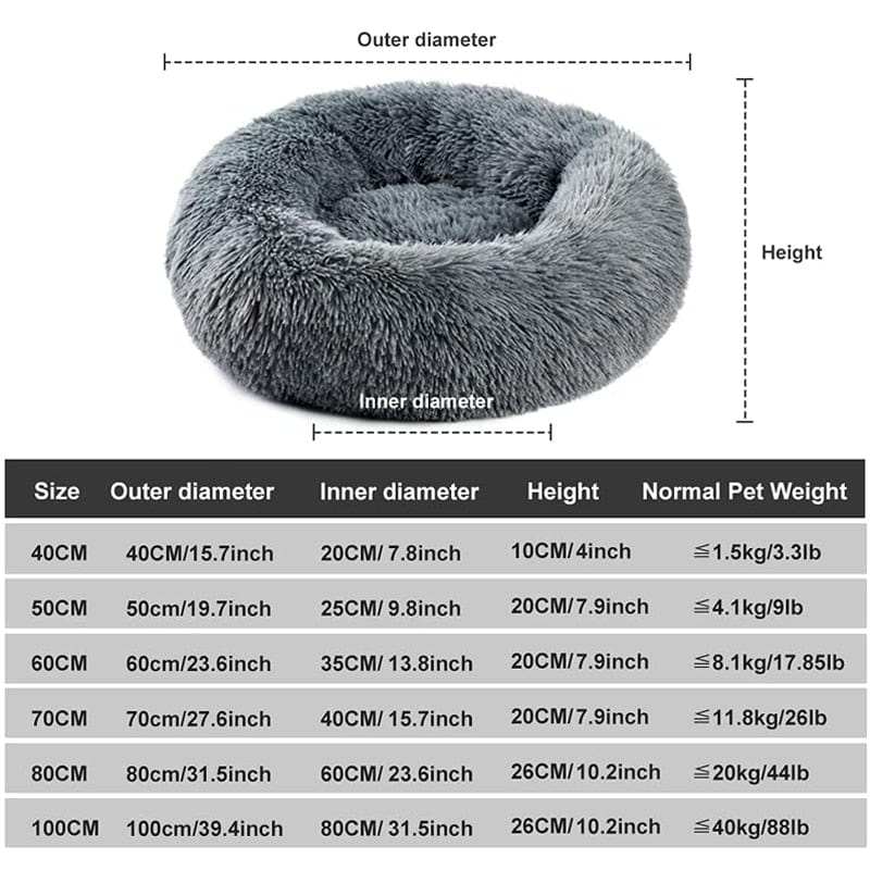 Round Dog Bed Cushion Soft Plush Cat Beds for Dog Cat Winter Warm Sleeping Pet Kennel Removable Dog Sofa Mat Large Dogs House - wirbe-welt.shop