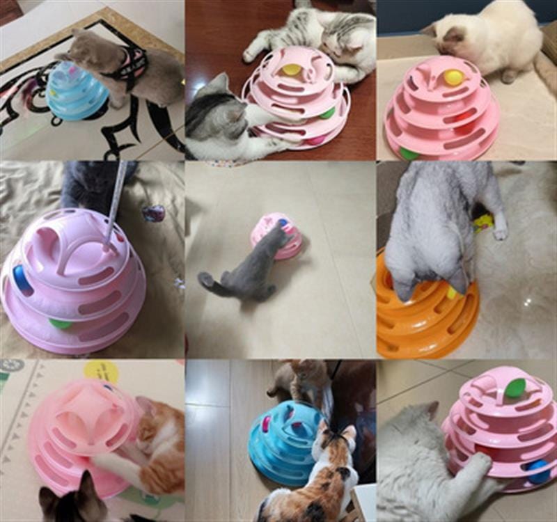 Katzenspielzeug Geschicklichkeits-Training für die Katze - 4 Ebenen - wirbe-welt.shop