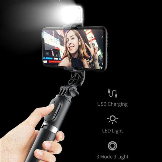 Bluetooth Selfiestick mit Tischstativ - Universal für alle Smartphones - wirbe-welt.shop