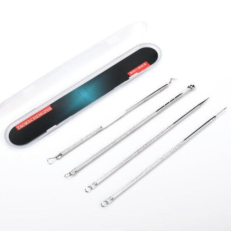 4 Pcs Stainless Steel Acne Removal Needles Pimple Blackhead Remover Tools Spoon Face Skin Care Tools Needles Facial Pore Cleaner - wirbe-welt.shop