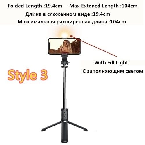 Bluetooth Selfiestick mit Tischstativ - Universal für alle Smartphones - wirbe-welt.shop