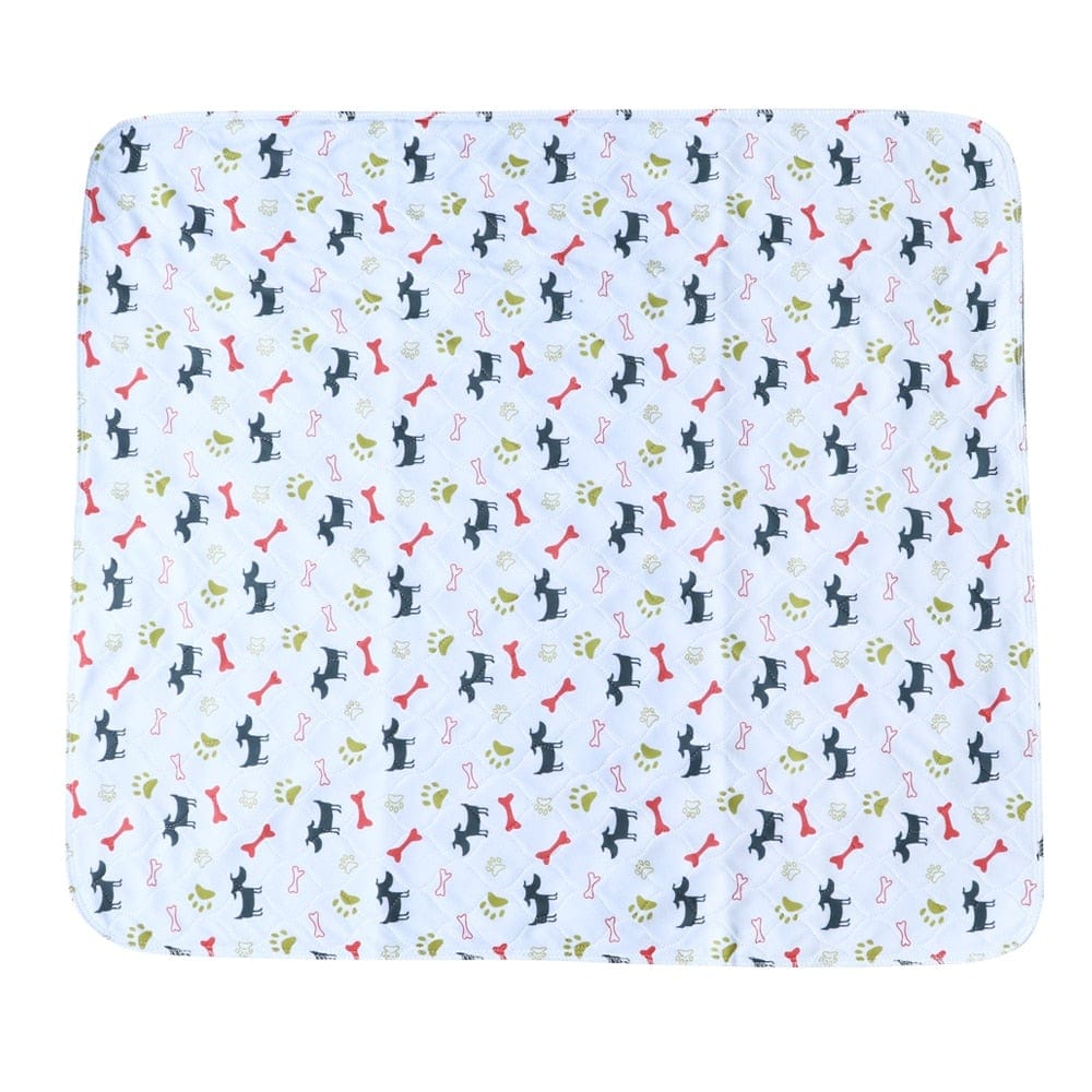 Reusable Pet Urine Pad Washable Dog Cat Diaper Mat 3 Layer Absorbent Dogs Diapers Pads Bone Paw Print For Sofa Bed Floor - wirbe-welt.shop