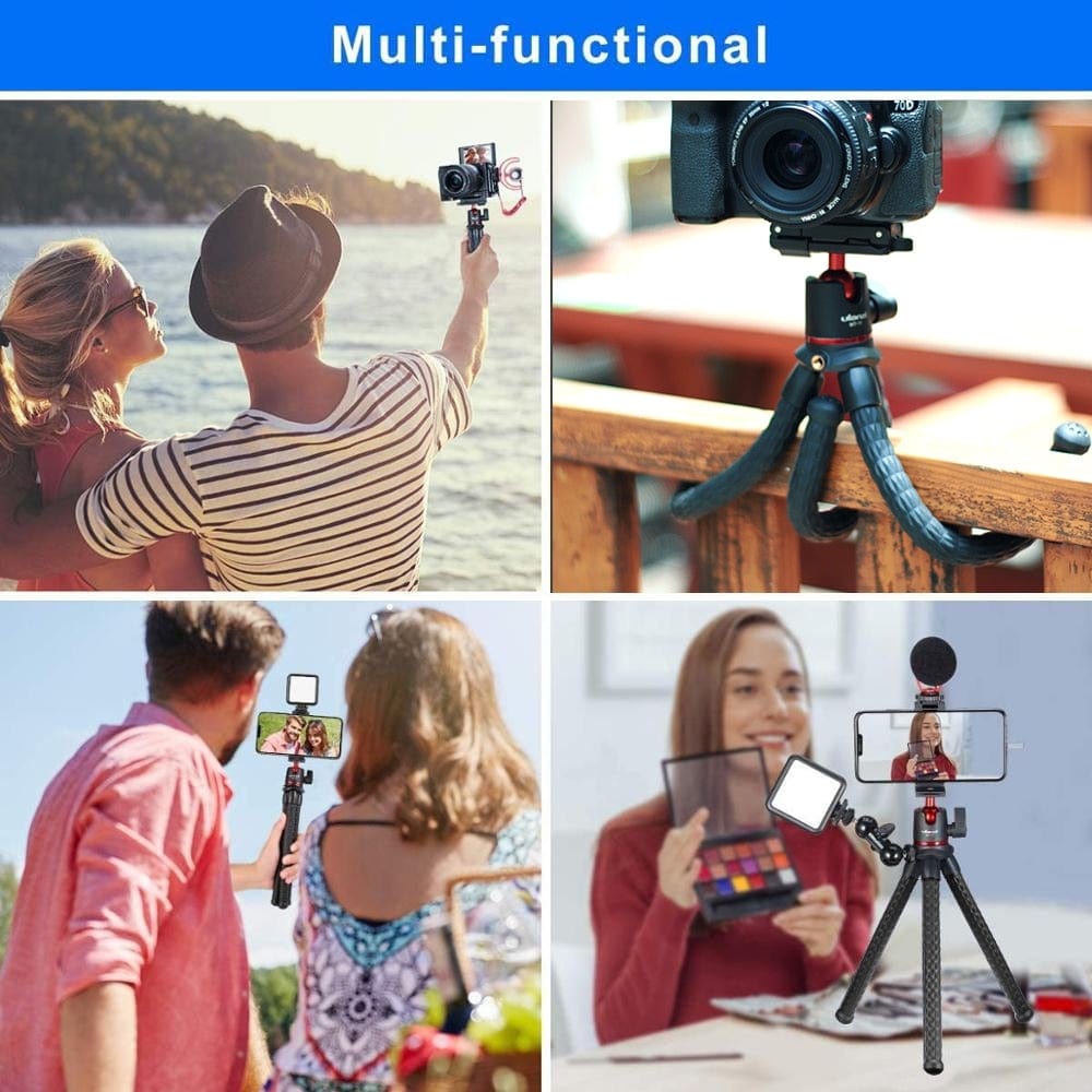 MT-11 Octopus Tripod for DSLR Camera Smartphone Magic Arm W Detachable Ballhead Hot Shoe Phone Clip - wirbe-welt.shop