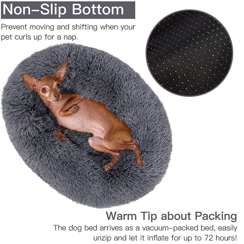Round Dog Bed Cushion Soft Plush Cat Beds for Dog Cat Winter Warm Sleeping Pet Kennel Removable Dog Sofa Mat Large Dogs House - wirbe-welt.shop