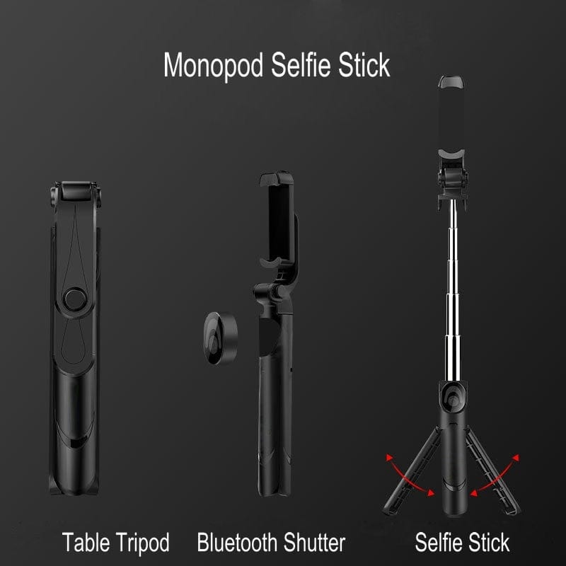 3 In 1 Selfie Stick Phone Tripod Extendable Monopod with Bluetooth-compatible Remote for Smartphone Selfie Stick - wirbe-welt.shop