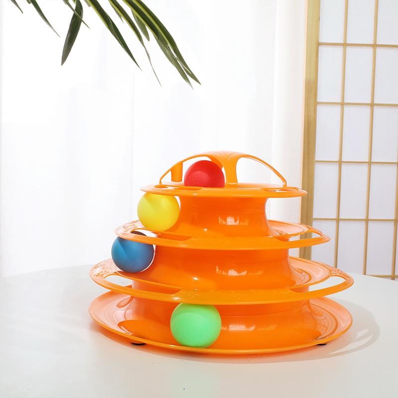 Katzenspielzeug Geschicklichkeits-Training für die Katze - 4 Ebenen - wirbe-welt.shop