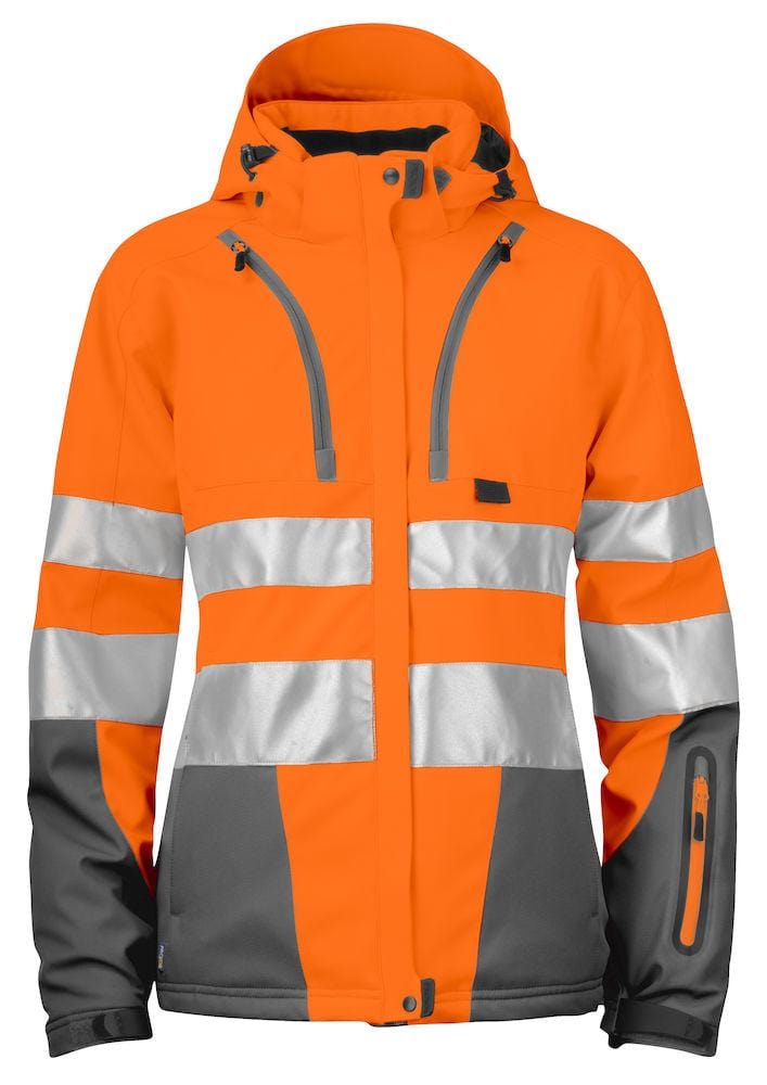 Projob Damen Warnschutzjacke aus gefüttertem Softshell - mit Logo bedrucken oder besticken - wirbe-welt.shop