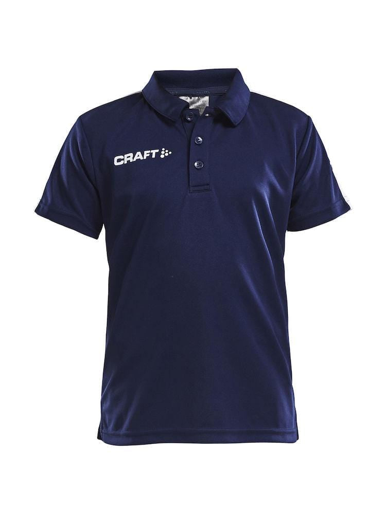 CRAFT PROGRESS POLO PIQUE JR BLACK/WHITE 158/164 - wirbe-welt.shop