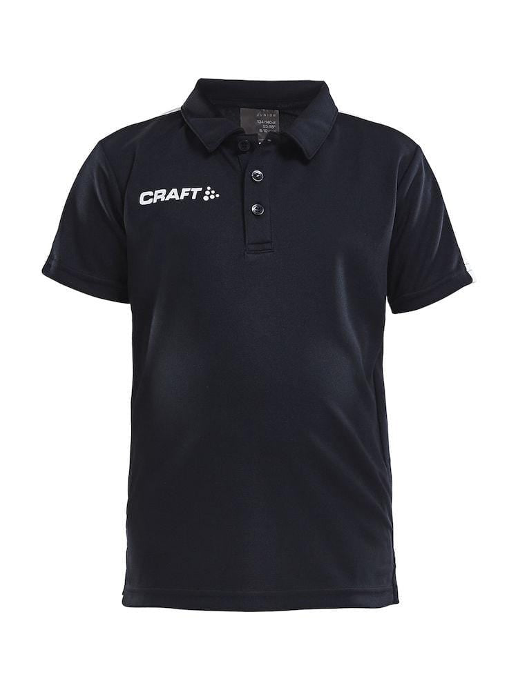 CRAFT PROGRESS POLO PIQUE JR BLACK/WHITE 158/164 - wirbe-welt.shop