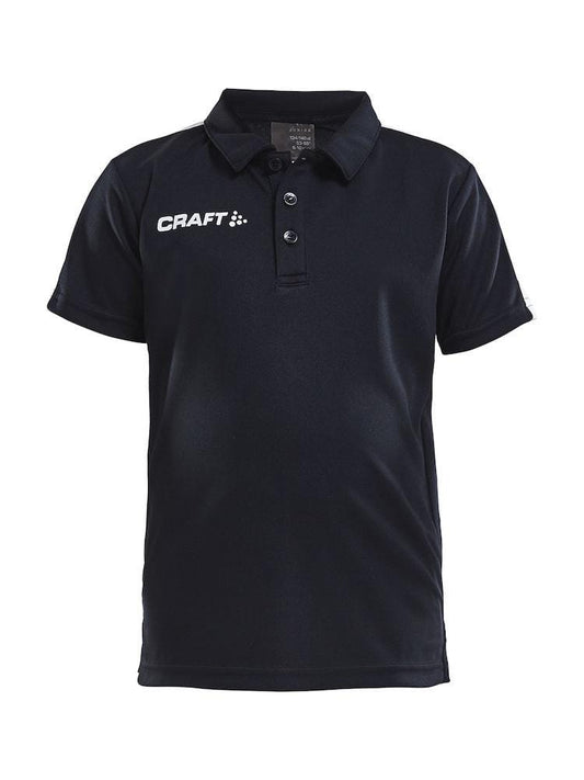CRAFT PROGRESS POLO PIQUE JR BLACK/WHITE 158/164 - wirbe-welt.shop