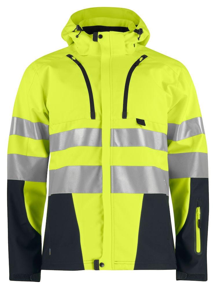 Projob Herren Softshell Jacke Funktionell EN ISO 20471 Klasse 3/2 XS-4XL - wirbe-welt.shop