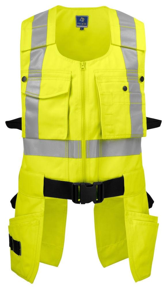 Projob Herren Warn Weste mit vielen Funktionen - EN ISO 20471 Klasse 2 - wirbe-welt.shop