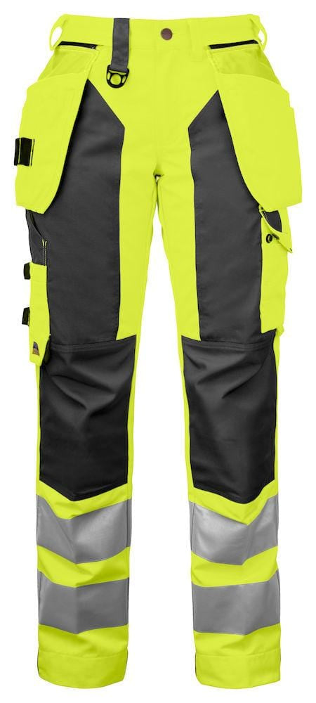 Damen Warnschutz Arbeitshose mit Knieverstärkung und Hängetaschen - wirbe-welt.shop