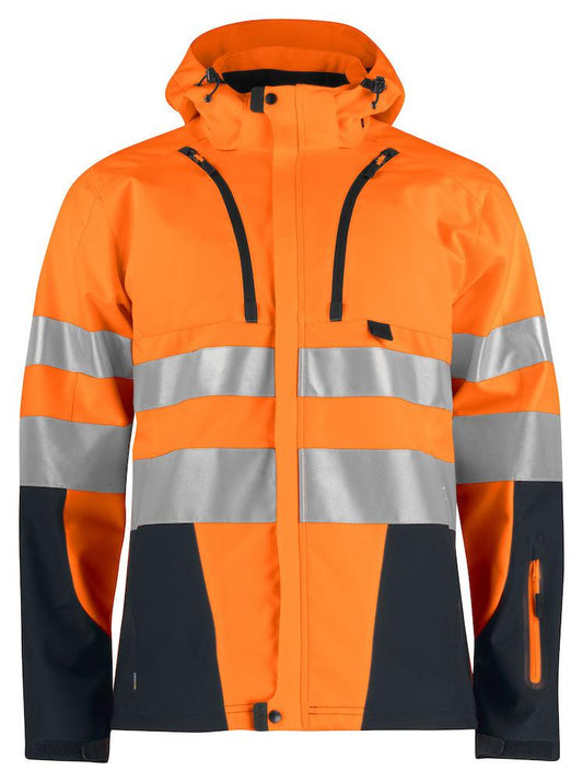 Projob Herren Softshell Jacke Funktionell EN ISO 20471 Klasse 3/2 XS-4XL - wirbe-welt.shop