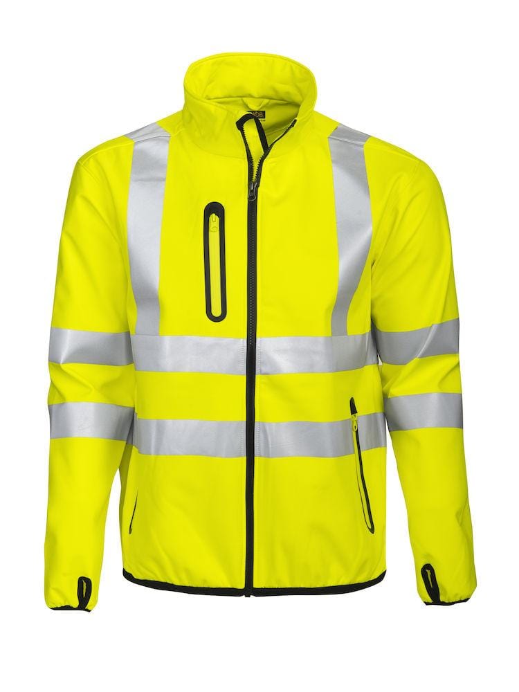 Projob Herren Softshell-Jacke 3-lagig mit Reflektoren EN ISO 20471 Klasse 3 - wirbe-welt.shop