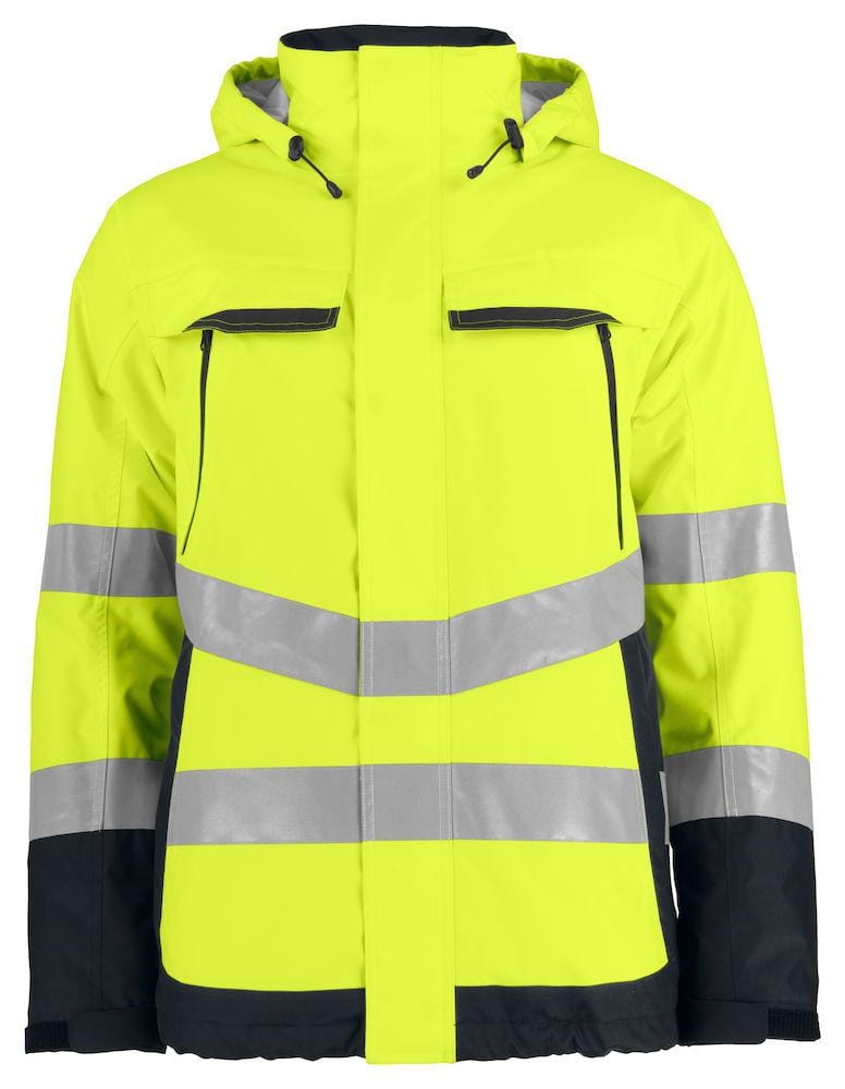 Projob Herren Parka warm gefütterte Arbeitsjacke WASSER- UND WINDDICHTER WARNSCHUTZ EN ISO 20471 KLASSE 3 / EN ISO 343 - wirbe-welt.shop