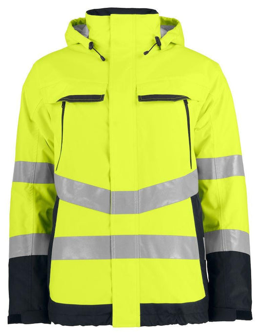 Projob Herren Parka warm gefütterte Arbeitsjacke WASSER- UND WINDDICHTER WARNSCHUTZ EN ISO 20471 KLASSE 3 / EN ISO 343 - wirbe-welt.shop