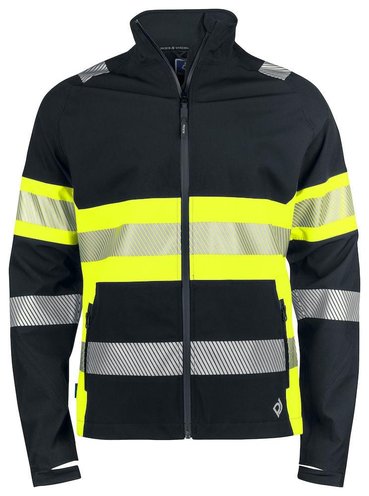 Projob Herren Softshell Jacke leicht und elastisch EN ISO 20471 Klasse 1, XS-3XL - wirbe-welt.shop