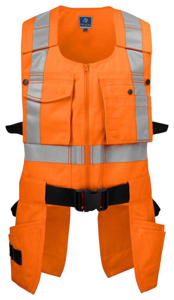 Projob Herren Warn Weste mit vielen Funktionen - EN ISO 20471 Klasse 2 - wirbe-welt.shop