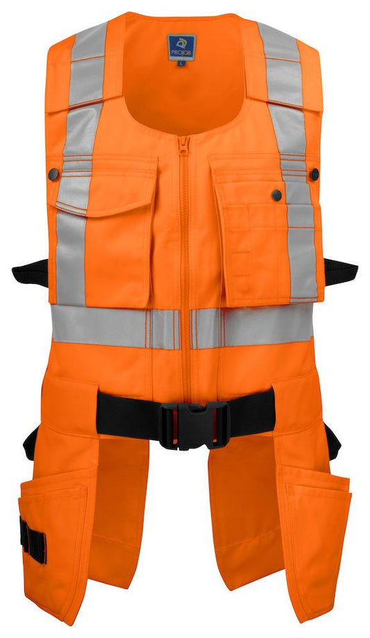 Projob Herren Warn Weste mit vielen Funktionen - EN ISO 20471 Klasse 2 - wirbe-welt.shop
