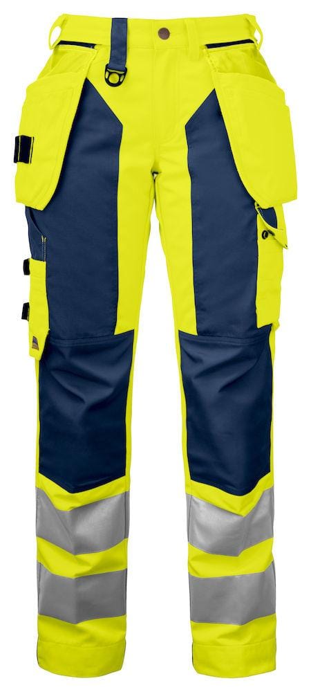 Damen Warnschutz Arbeitshose mit Knieverstärkung und Hängetaschen - wirbe-welt.shop