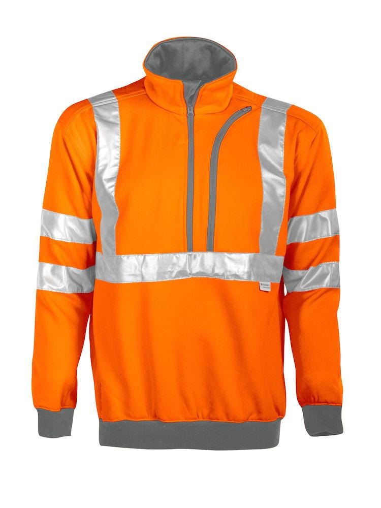Warnschutzkleidung Sweatshirt mit halblangem Reissverschluss - wirbe-welt.shop