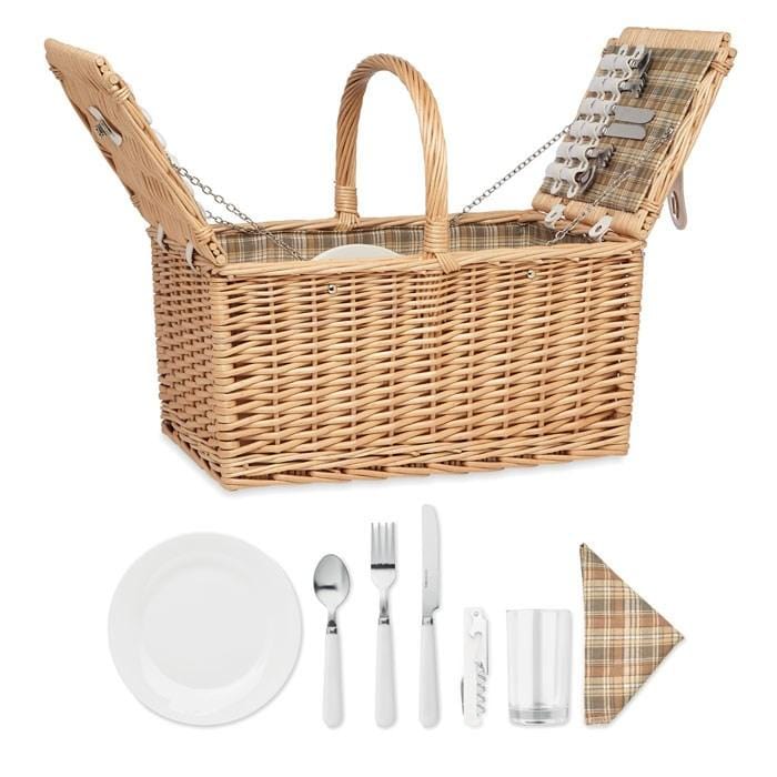 Picknickkorbset für 4 Personen aus Weidengeflecht - wirbe-welt.shop