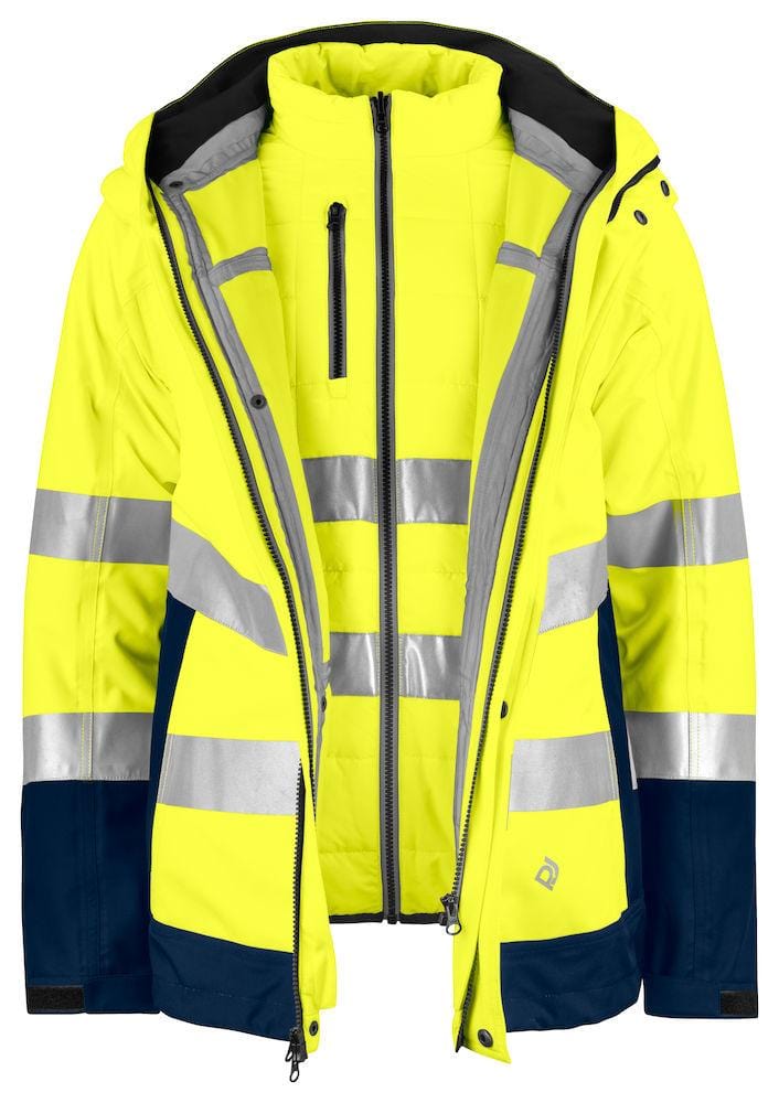 Projob Herren Wind- und Wasserdichter Parka 3-in-1 EN ISO 20471 Klasse 3/2 - 646417 - wirbe-welt.shop