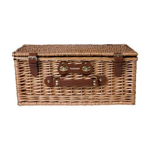 QualityTime Picknickkorb aus Weidenholz mit Picknickaccessoires für 4 Personen - wirbe-welt.shop