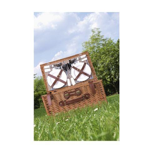 QualityTime Picknickkorb aus Weidenholz mit Picknickaccessoires für 4 Personen - wirbe-welt.shop
