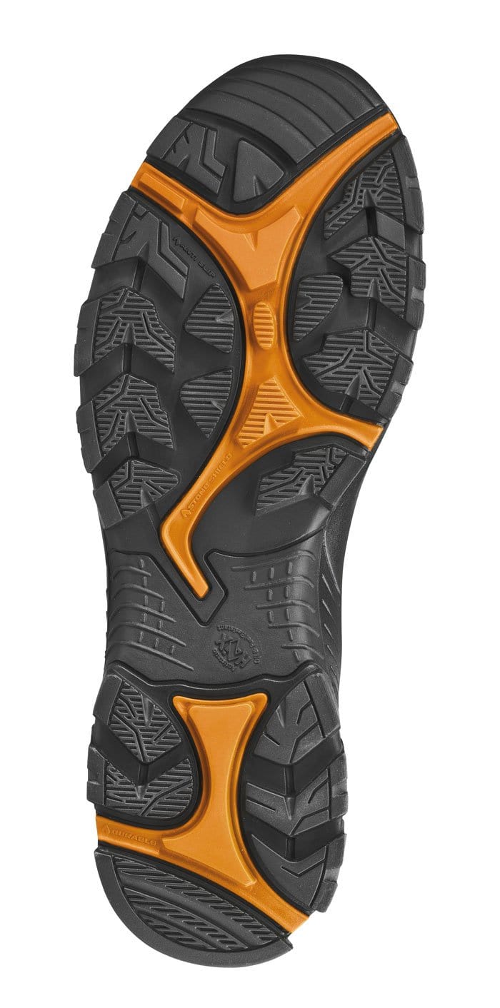 Robuste S3 Sicherheitsschuhe - Black Eagle 54 Mid Black Orange - wirbe-welt.shop