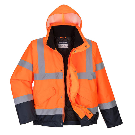 Zweifarbige Warnschutz Pilotjacke