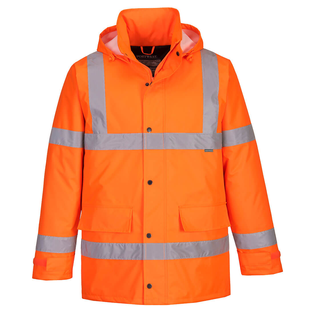 S460--Orange-Warnschutz-Winter-Verkehrsjacke---WARNSCHUTZ-VERKEHRS-JACKE