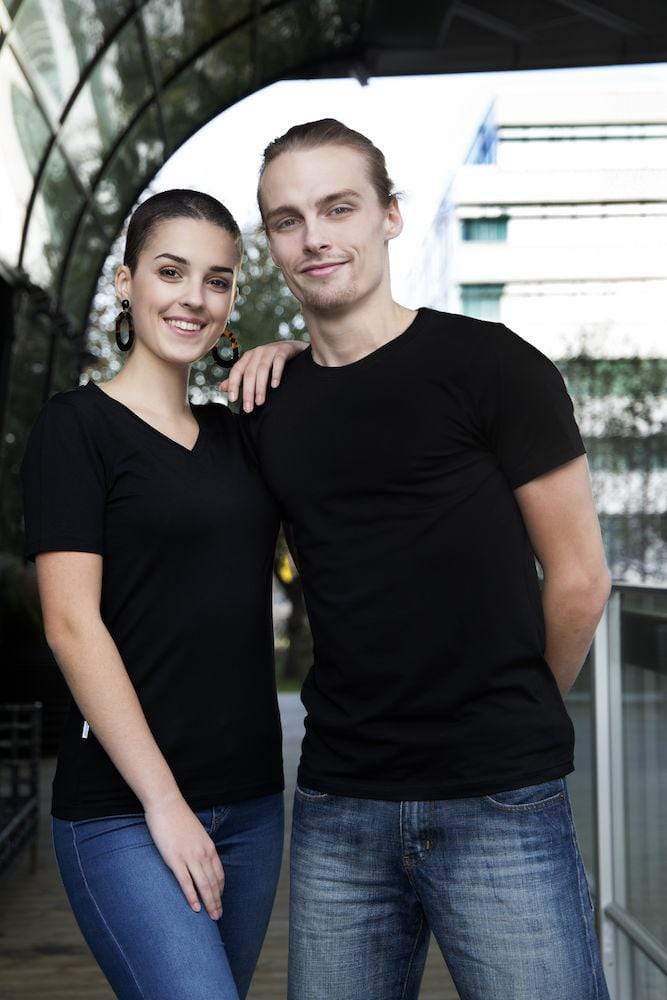 Stretch Damen T-Shirt schwarz- online gestalten & bedrucken lassen - wirbe-welt.shop