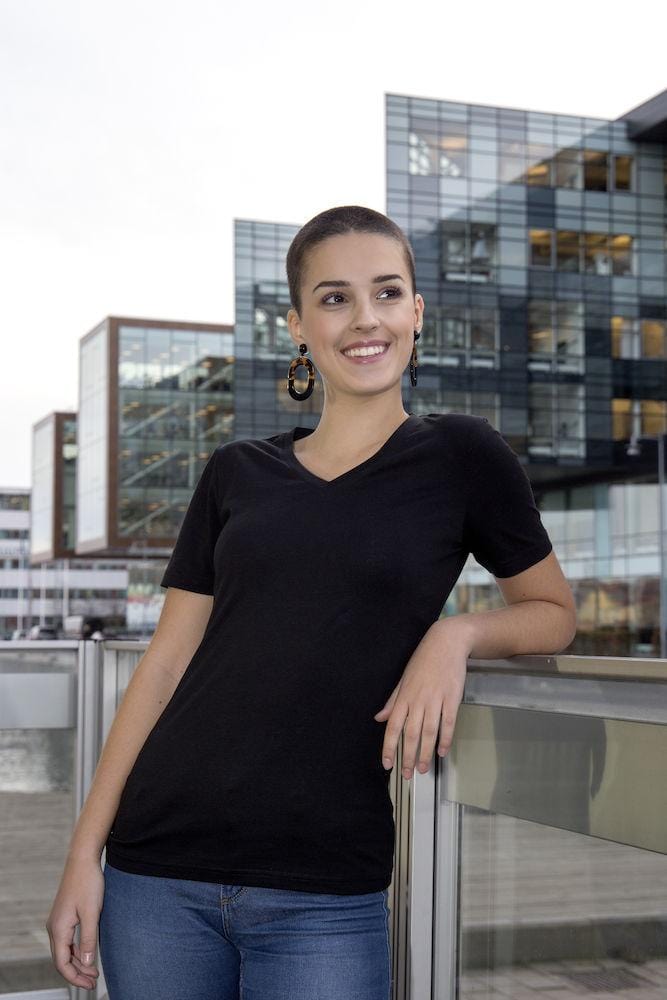 Stretch Damen T-Shirt Charcoal (980)- online gestalten & bedrucken lassen - wirbe-welt.shop