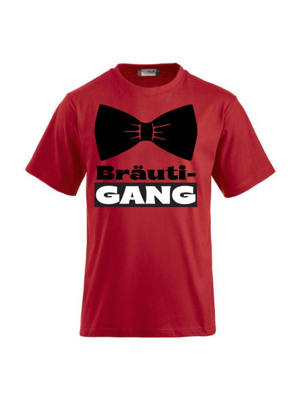 T-Shirts bedrucken mit Spruch Bräuti Gang