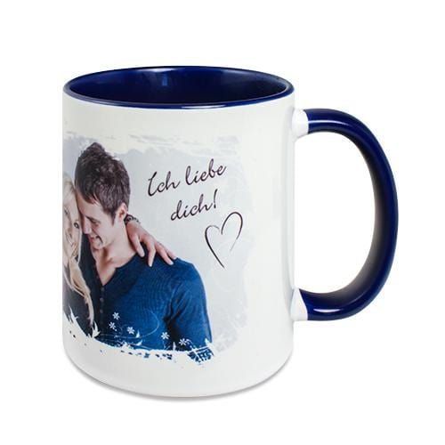 Keramiktasse Zwei Farbig inkl Foto-Text-Motiv - wirbe-welt.shop