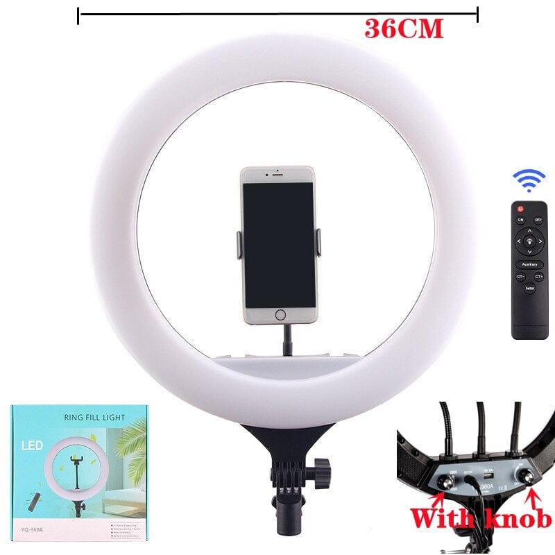 14" LED Ring Light Photographic Selfie Ring Lighting with Stand for Smartphone Youtube Makeup Video Studio Tripod Ring Light - wirbe-welt.shop