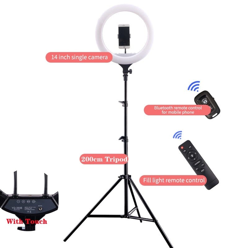 14" LED Ring Light Photographic Selfie Ring Lighting with Stand for Smartphone Youtube Makeup Video Studio Tripod Ring Light - wirbe-welt.shop