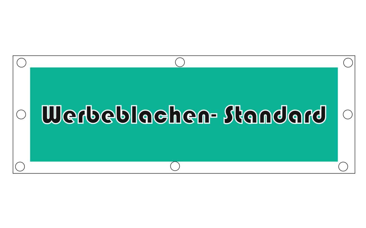 Werbeblachen Standard günstig bedrucken lassen inkl Saum