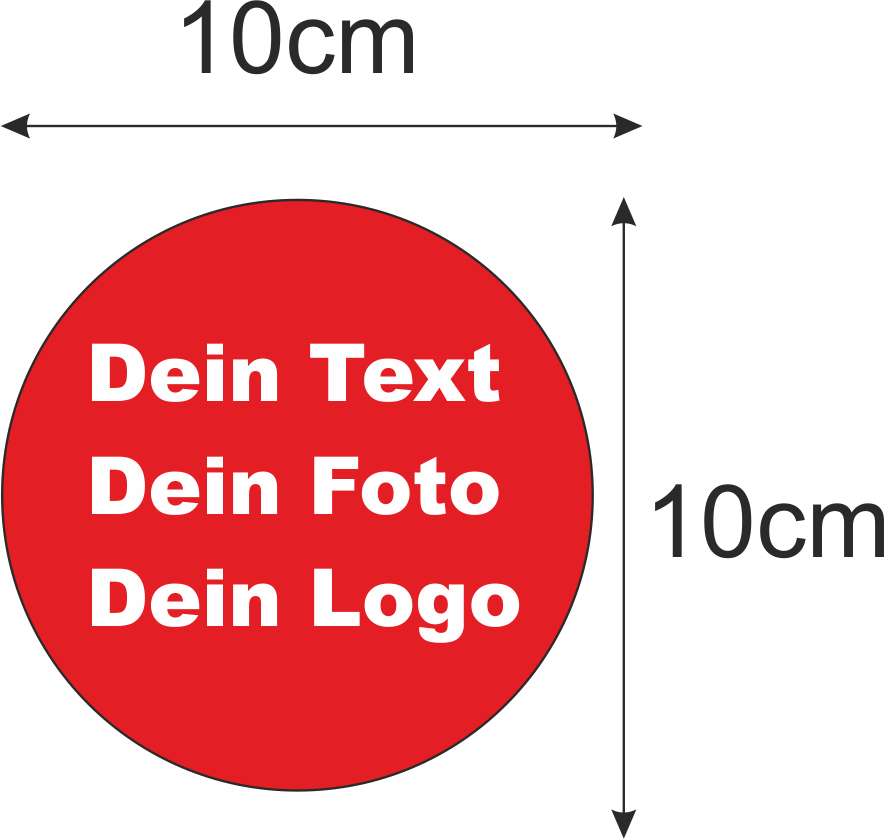 Wetterfeste Aufkleber-Sticker 10 cm Durchmesser Rund - wirbe-welt.shop