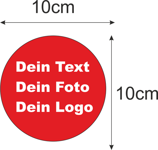 Wetterfeste Aufkleber-Sticker 10 cm Durchmesser Rund - wirbe-welt.shop