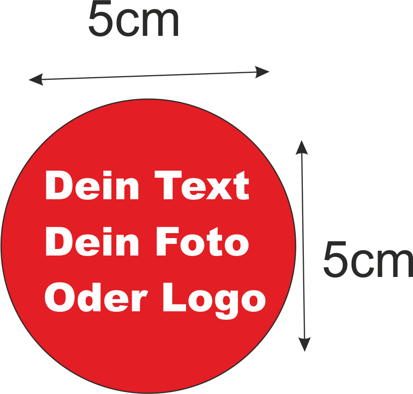 Wetterfeste Aufkleber-Sticker 5 cm Durchmesser Rund - wirbe-welt.shop