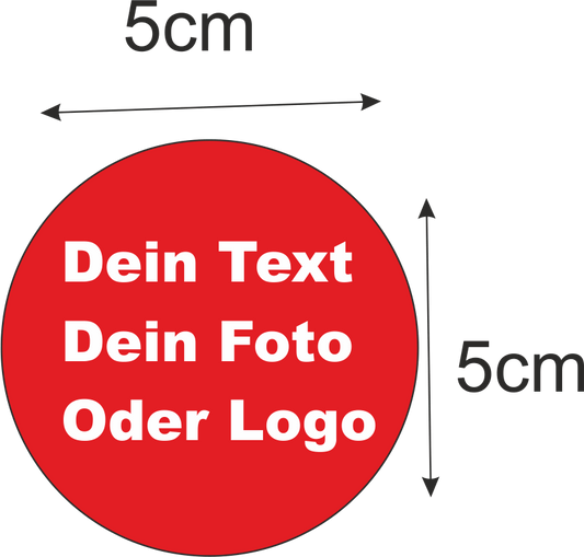 Wetterfeste Aufkleber-Sticker 5 cm Durchmesser Rund - wirbe-welt.shop