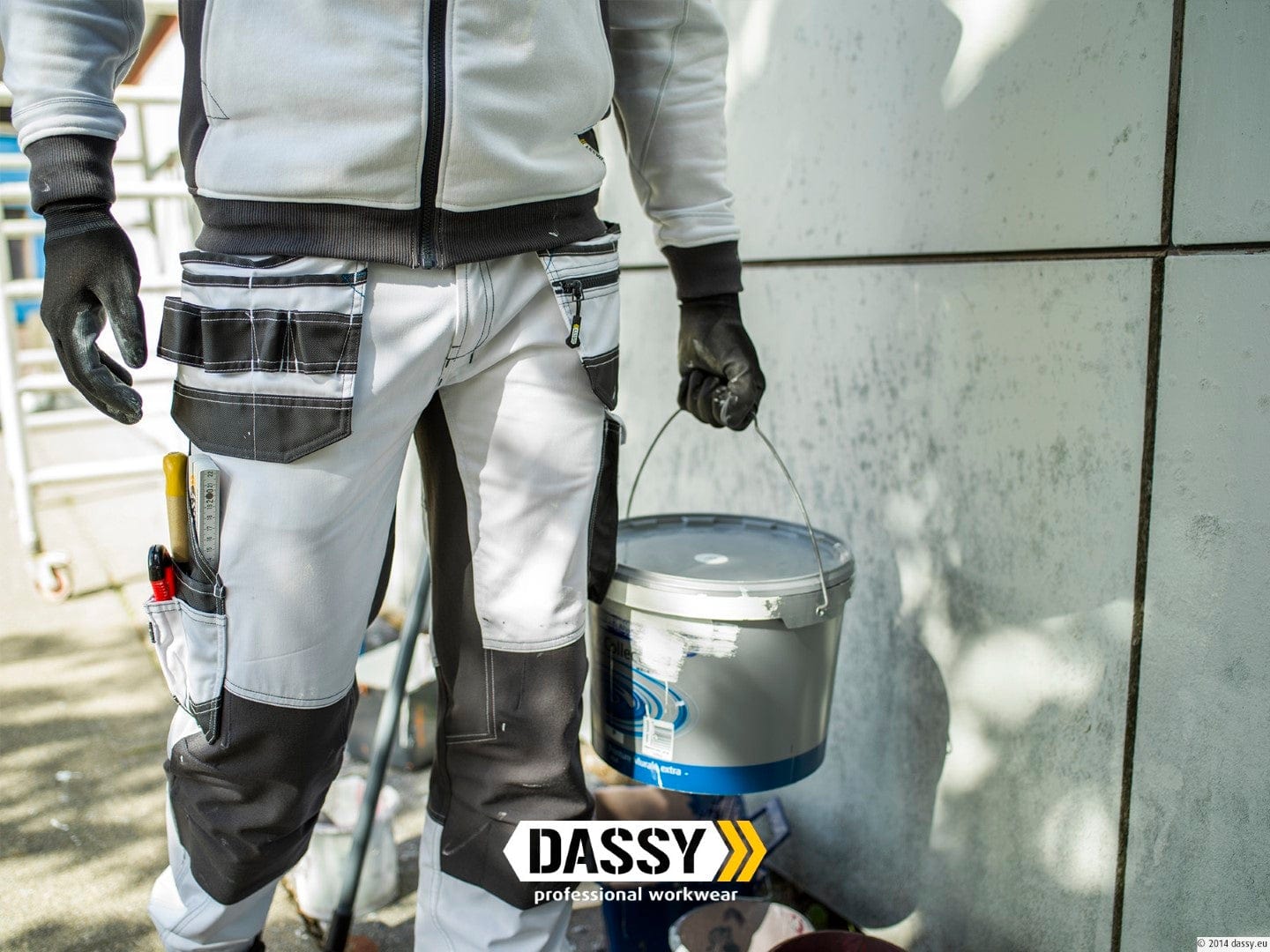Dassy Malerhose für Herren - Arbeitshose für Maler mit Holstertasche - Flux Painters - wirbe-welt.shop