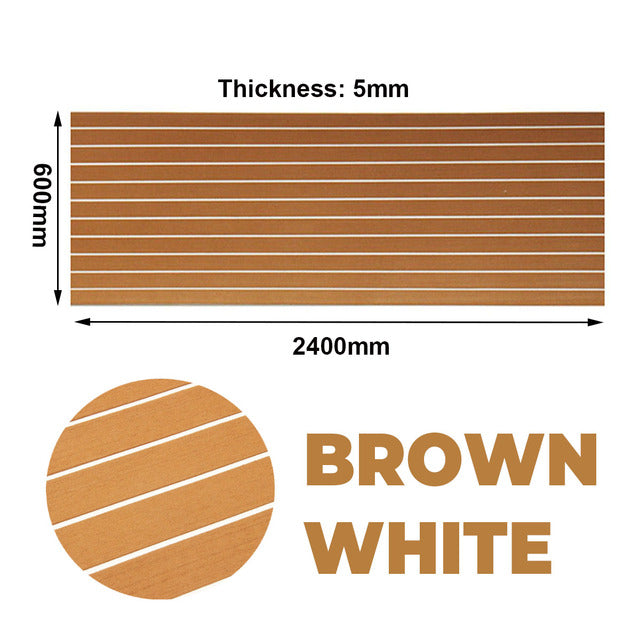 Self-Adhesive Foam Teak Decking EVA Foam Marine Flooring Faux Boat Decking Sheet Accessories Marine 600x2400x5mm