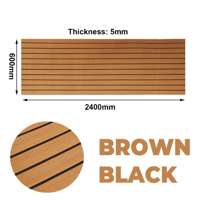 Self-Adhesive Foam Teak Decking EVA Foam Marine Flooring Faux Boat Decking Sheet Accessories Marine 600x2400x5mm