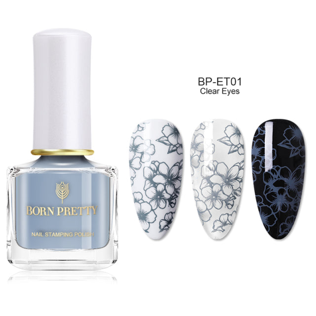 BORN PRETTY 7ml 48 Colors Nail Stamping Polish Nail Art Varnish with Peel Off Nail Latex Black White Colorful Stamp Polish