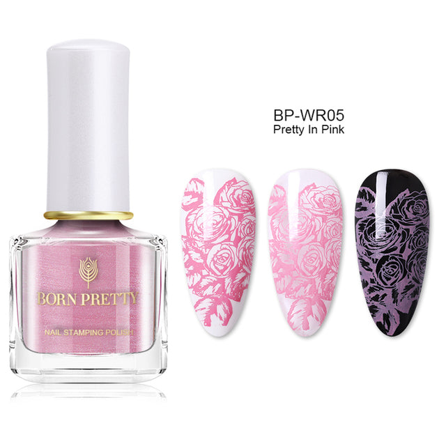 BORN PRETTY 7ml 48 Colors Nail Stamping Polish Nail Art Varnish with Peel Off Nail Latex Black White Colorful Stamp Polish
