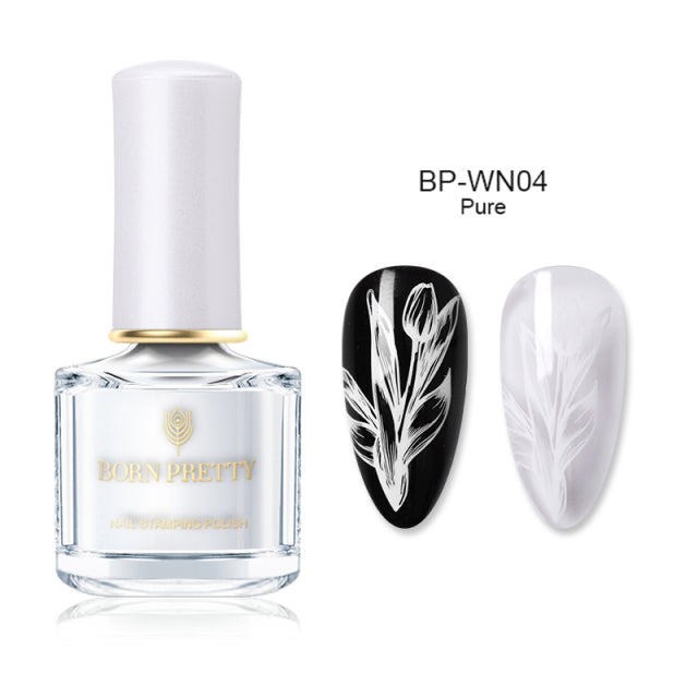 BORN PRETTY 7ml 48 Colors Nail Stamping Polish Nail Art Varnish with Peel Off Nail Latex Black White Colorful Stamp Polish